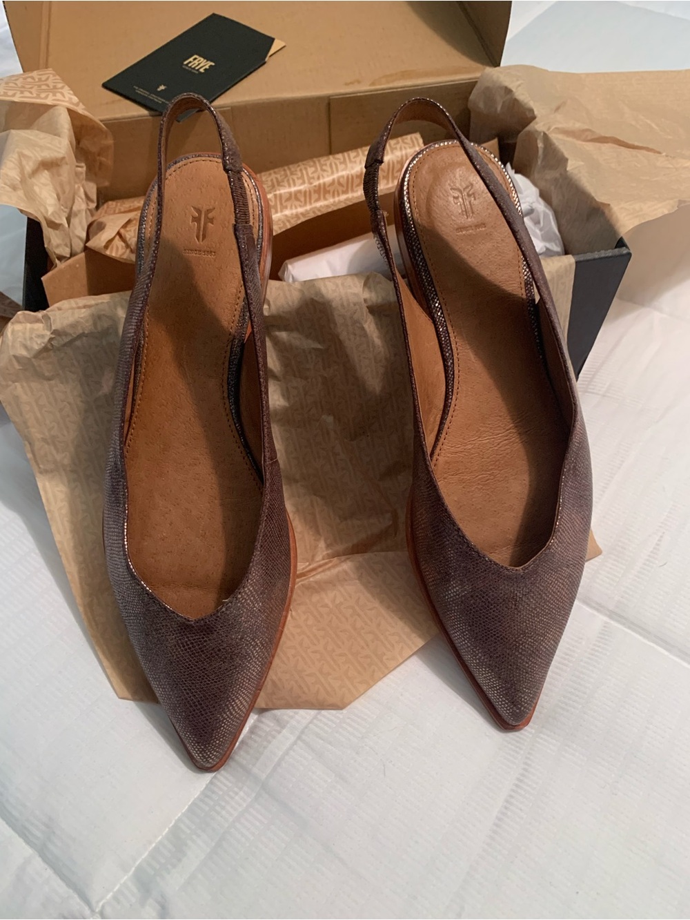 Frye Kenzi Slingback Flats in Multi Metallic, Size 9.5M, NWT